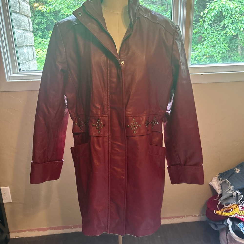 Vintage Long Leather Jacket